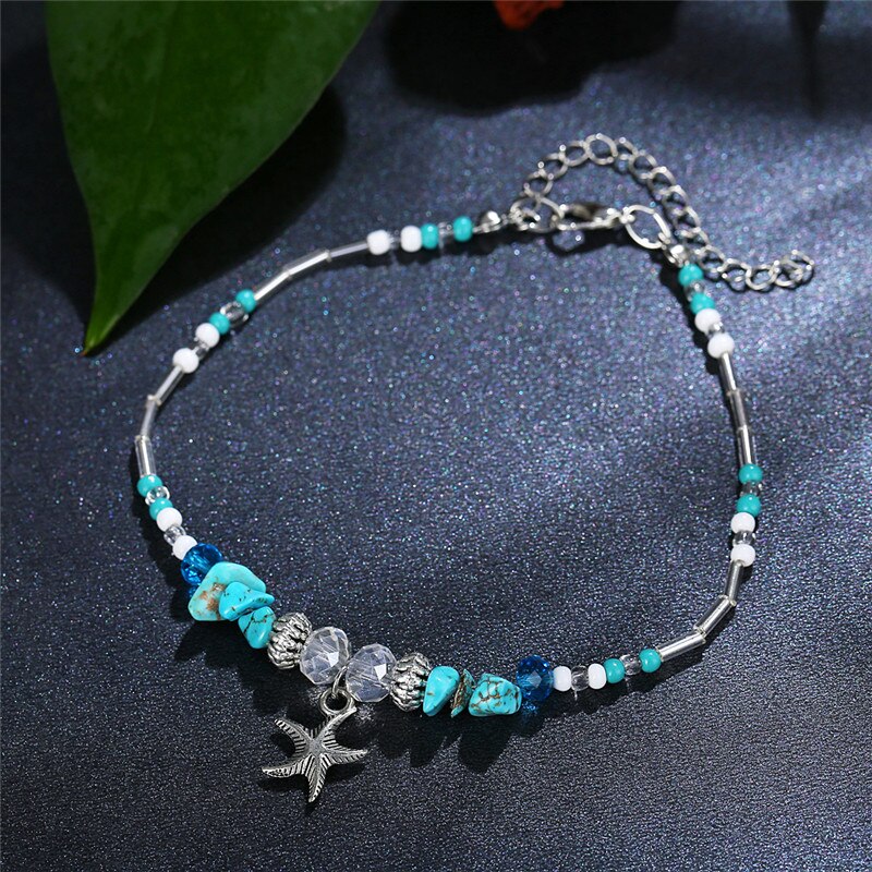 Victoria's Vogue 2020 Bohemian Starfish Beads Stone Anklets for Women Vintage Female Adjustable Anklet Bracelet on Leg Beach Ankle Jewelry Victoria's Vogue 2020 Bohemian Starfish Beads Stone Anklets for Women Vintage Female Adjustable Anklet Bracelet on Leg Beach Ankle Jewelry