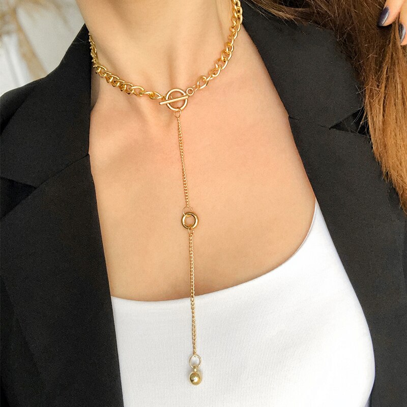 Victoria's Vogue Punk Multilayered Cross Lock Pendant Necklace For Women Silver Color Portrait Coin Chain Choker Necklaces 2021 Jewelry