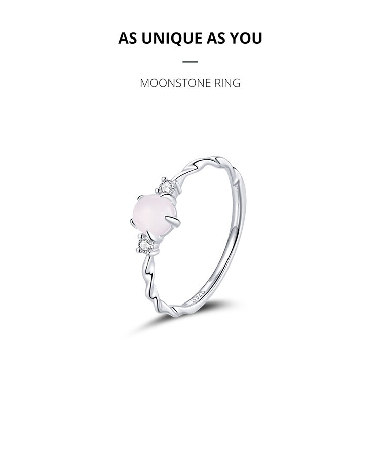Victoria's Vogue 925 Sterling Silver Moonstone Ring Finger Rings for Women Vintage Retro Stackable Rings Band Silver Fine Jewelry Victoria's Vogue 925 Sterling Silver Moonstone Ring Finger Rings for Women Vintage Retro Stackable Rings Band Silver Fine Jewelry