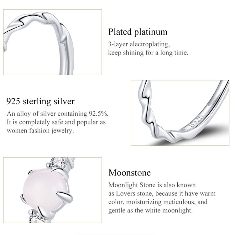 Victoria's Vogue 925 Sterling Silver Moonstone Ring Finger Rings for Women Vintage Retro Stackable Rings Band Silver Fine Jewelry Victoria's Vogue 925 Sterling Silver Moonstone Ring Finger Rings for Women Vintage Retro Stackable Rings Band Silver Fine Jewelry