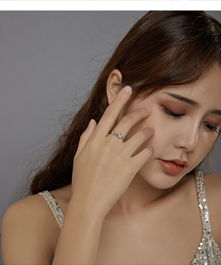 Victoria's Vogue 925 Sterling Silver Love Ring Open Adjustable Finger Rings for Women Fine Wedding finger ring Jewelry 2020 New Victoria's Vogue 925 Sterling Silver Love Ring Open Adjustable Finger Rings for Women Fine Wedding finger ring Jewelry 2020 New