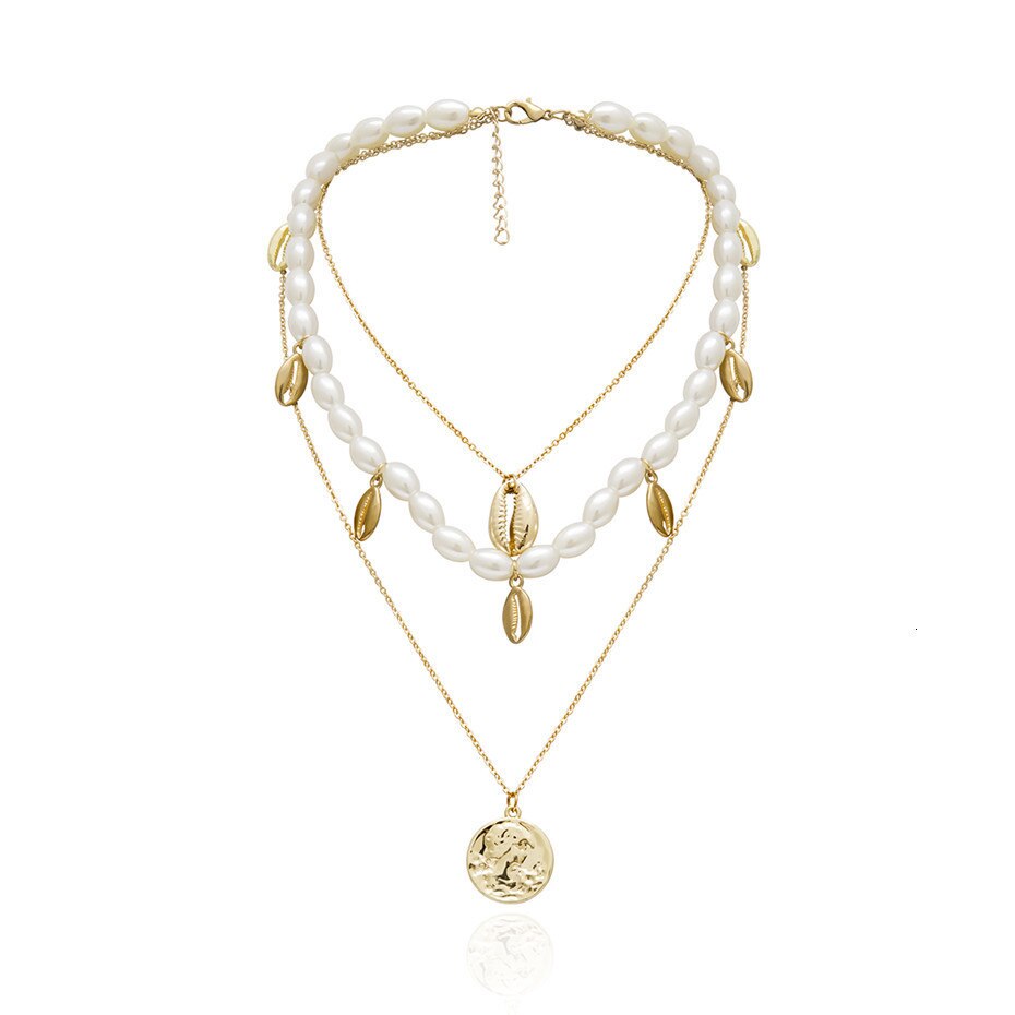 Victoria's Vogue Punk Multi Layered Pearl Choker Necklace Collar Statement Virgin Mary Coin Crystal Pendant Necklace Women Jewelry Victoria's Vogue Punk Multi Layered Pearl Choker Necklace Collar Statement Virgin Mary Coin Crystal Pendant Necklace Women Jewelry