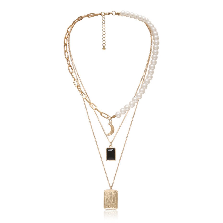 Victoria's Vogue Punk Multi Layered Pearl Choker Necklace Collar Statement Virgin Mary Coin Crystal Pendant Necklace Women Jewelry Victoria's Vogue Punk Multi Layered Pearl Choker Necklace Collar Statement Virgin Mary Coin Crystal Pendant Necklace Women Jewelry