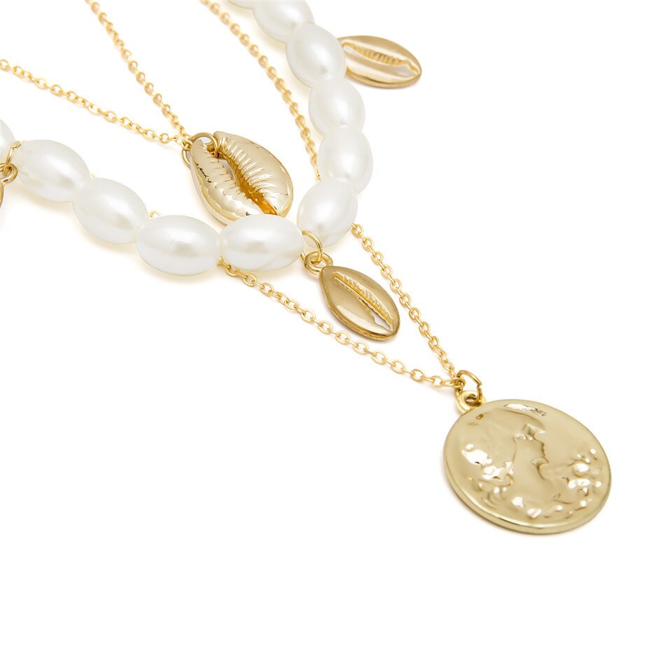 Victoria's Vogue Punk Multi Layered Pearl Choker Necklace Collar Statement Virgin Mary Coin Crystal Pendant Necklace Women Jewelry Victoria's Vogue Punk Multi Layered Pearl Choker Necklace Collar Statement Virgin Mary Coin Crystal Pendant Necklace Women Jewelry