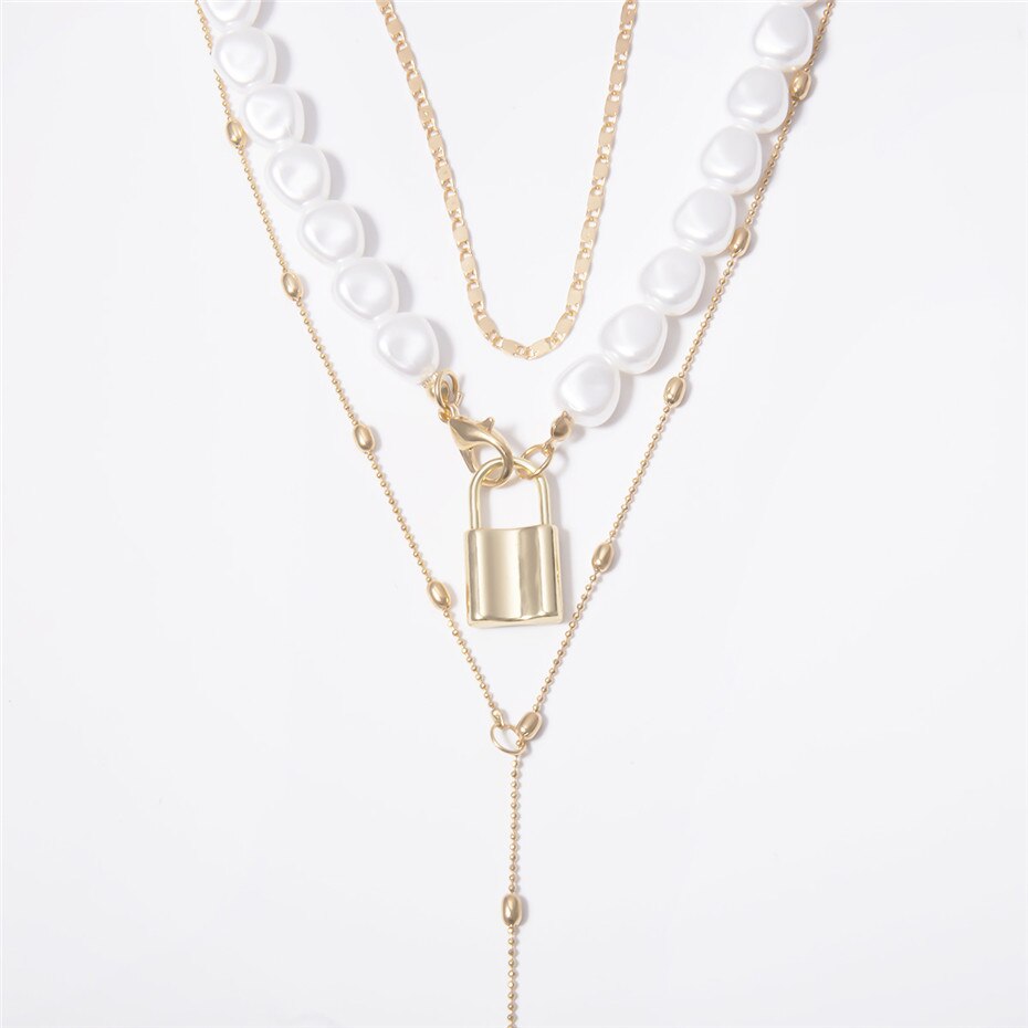 Victoria's Vogue Punk Multi Layered Pearl Choker Necklace Collar Statement Virgin Mary Coin Crystal Pendant Necklace Women Jewelry Victoria's Vogue Punk Multi Layered Pearl Choker Necklace Collar Statement Virgin Mary Coin Crystal Pendant Necklace Women Jewelry