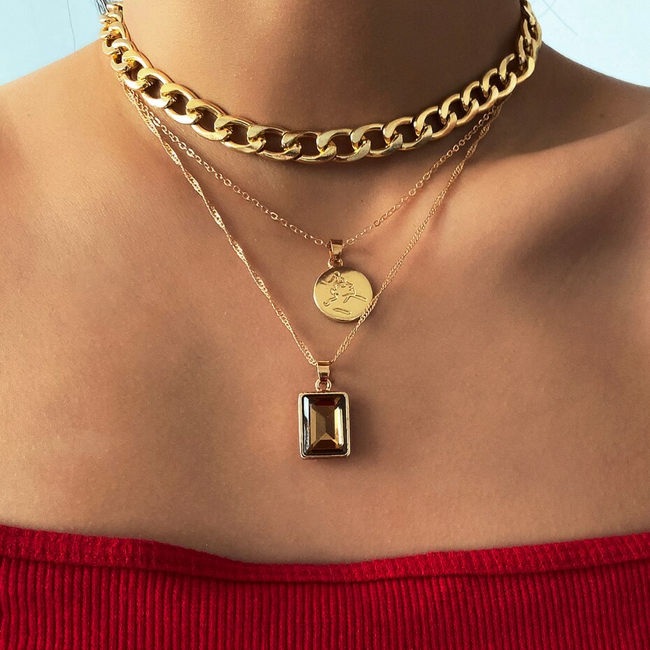 Victoria's Vogue Punk Multi Layered Pearl Choker Necklace Collar Statement Virgin Mary Coin Crystal Pendant Necklace Women Jewelry Victoria's Vogue Punk Multi Layered Pearl Choker Necklace Collar Statement Virgin Mary Coin Crystal Pendant Necklace Women Jewelry