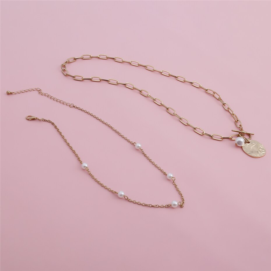 Victoria's Vogue Punk Multi Layered Pearl Choker Necklace Collar Statement Virgin Mary Coin Crystal Pendant Necklace Women Jewelry Victoria's Vogue Punk Multi Layered Pearl Choker Necklace Collar Statement Virgin Mary Coin Crystal Pendant Necklace Women Jewelry