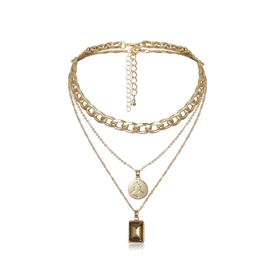 Victoria's Vogue Punk Multi Layered Pearl Choker Necklace Collar Statement Virgin Mary Coin Crystal Pendant Necklace Women Jewelry Victoria's Vogue Punk Multi Layered Pearl Choker Necklace Collar Statement Virgin Mary Coin Crystal Pendant Necklace Women Jewelry