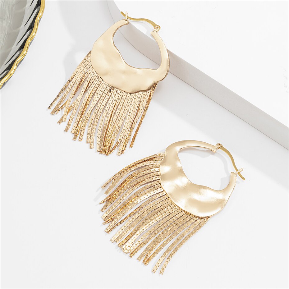 Victoria's Vogue Punk Exaggerated Geometric Irregular Iron Sheet Drop Dangle Earrings Retro Human Head Hanging Earrings Jewelry Gifts