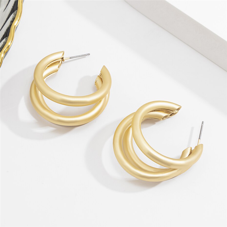 Victoria's Vogue Punk Exaggerated Geometric Irregular Iron Sheet Drop Dangle Earrings Retro Human Head Hanging Earrings Jewelry Gifts