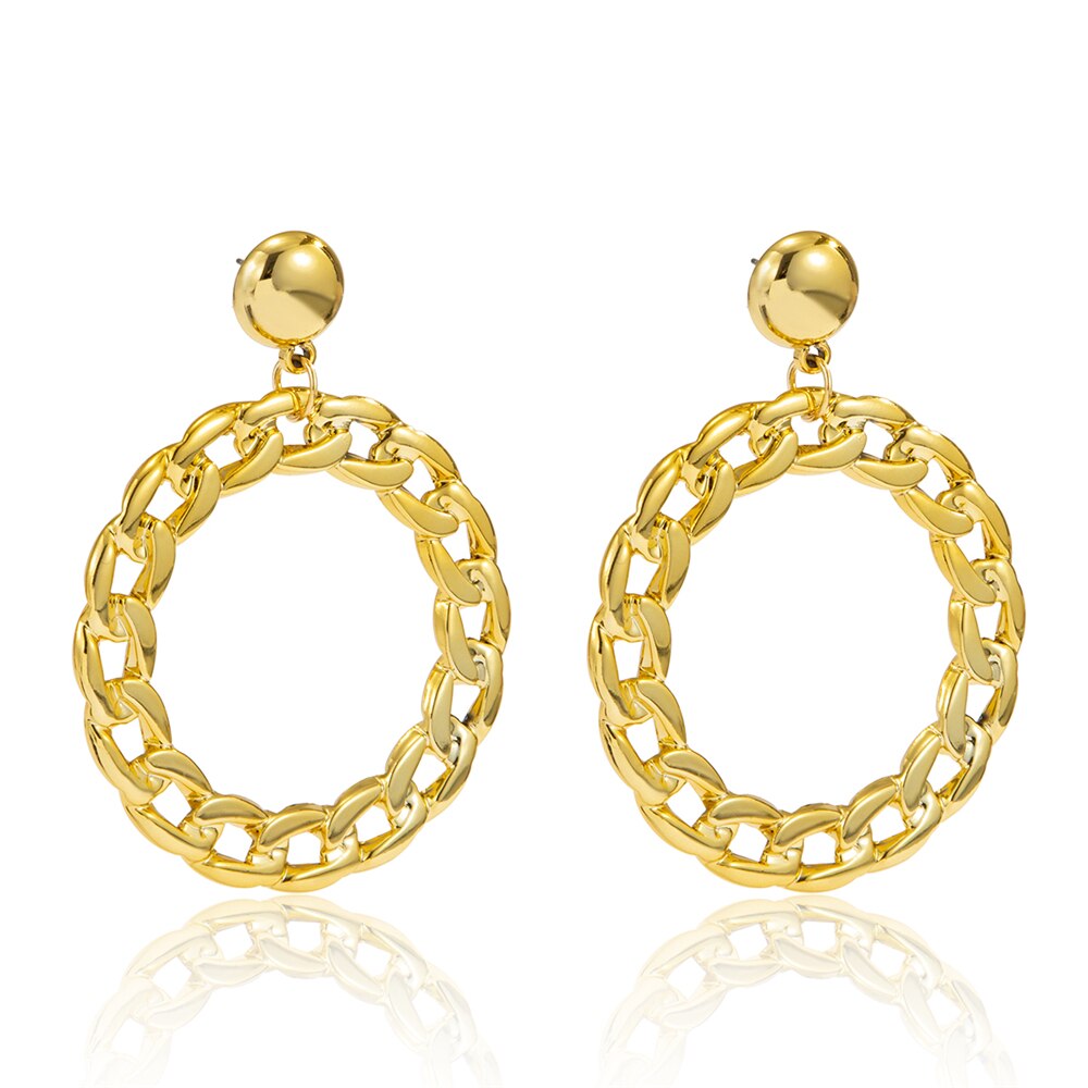 Victoria's Vogue Punk Plastic Geometric Round Circle Square Drop Dangle Earrings Women Rhinestones Crystal Hanging Earrings Jewelry