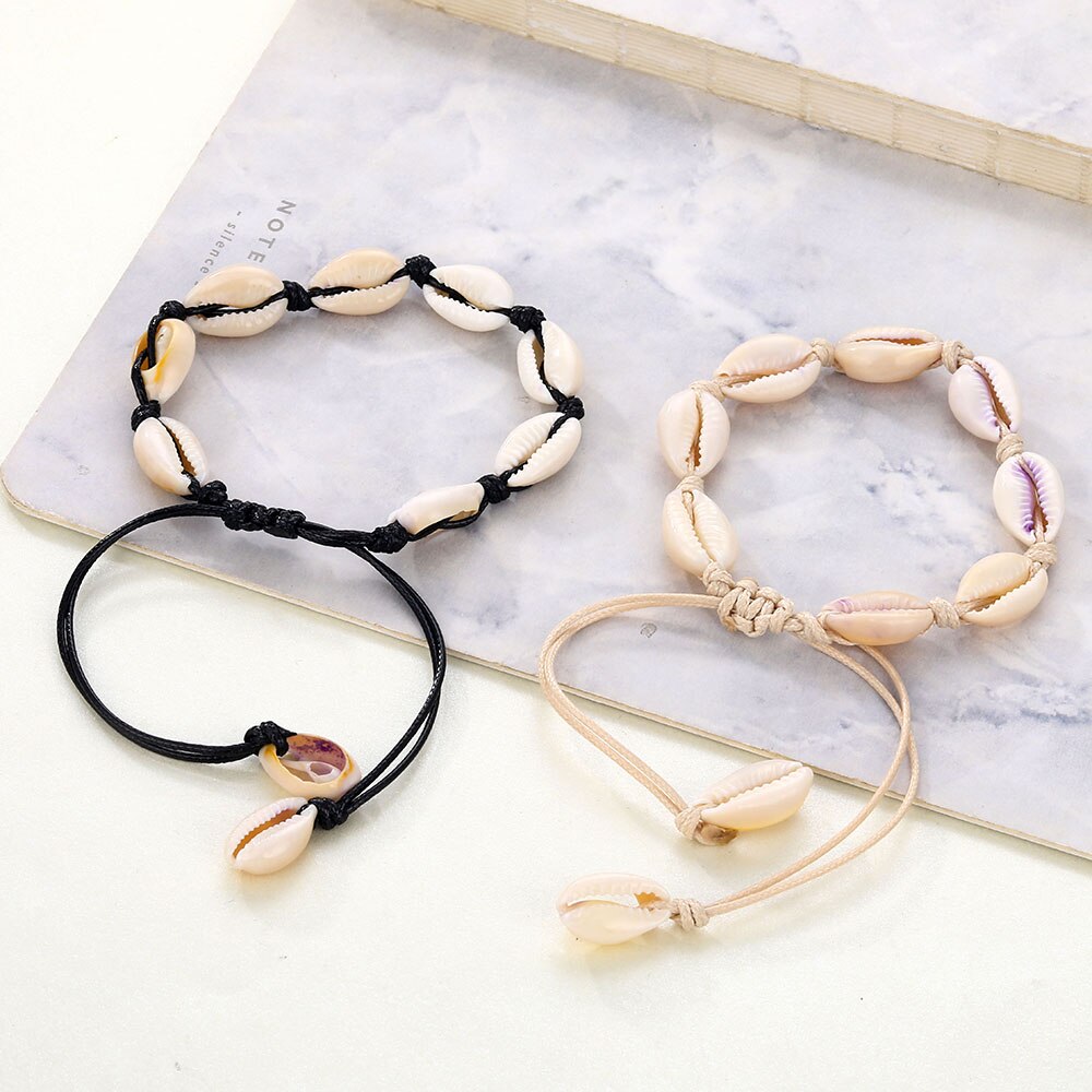 Victoria's Vogue Sea Shell Anklet For Women Foot Jewelry Summer Beach Barefoot Bracelet Ankle On Leg For Lady Bohemian Jewelry Accessories