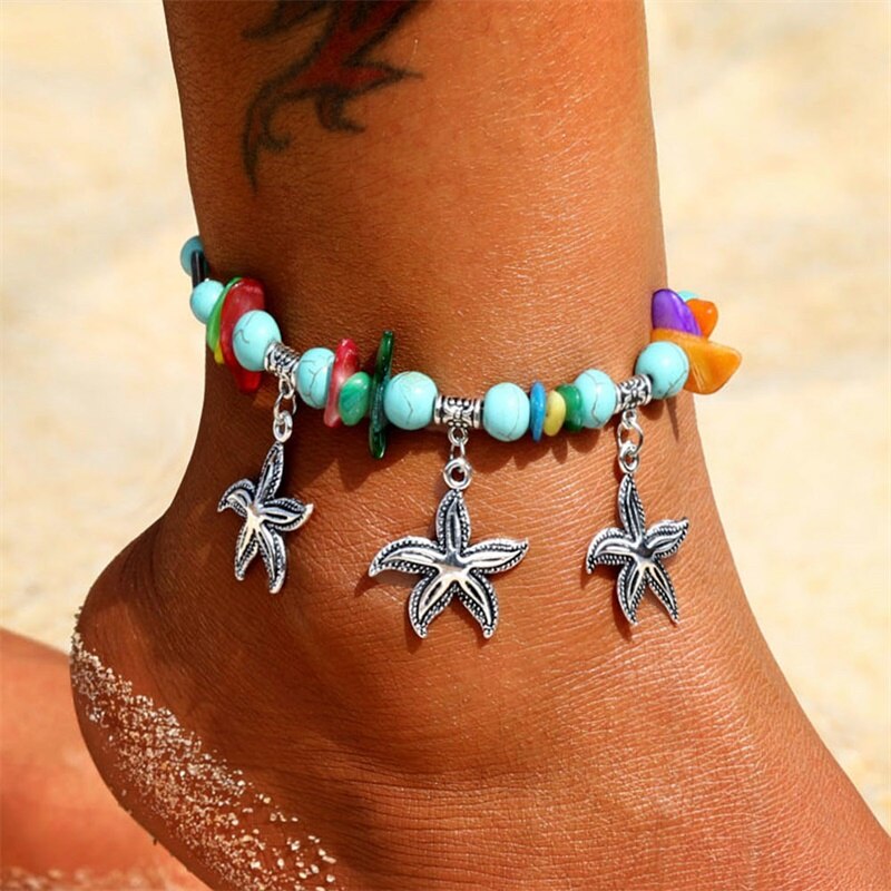 Victoria's Vogue Vintage Shell Beads Anklets for Women Starfish Sea Turtle Multi Layer Anklet Leg Foot Bracelet Handmade Bohemian Jewelry Victoria's Vogue Vintage Shell Beads Anklets for Women Starfish Sea Turtle Multi Layer Anklet Leg Foot Bracelet Handmade Bohemian Jewelry