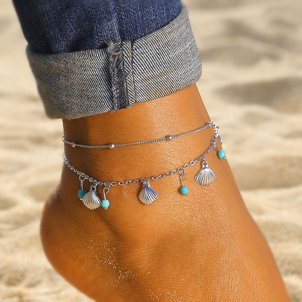 Victoria's Vogue Vintage Shell Beads Anklets for Women Starfish Sea Turtle Multi Layer Anklet Leg Foot Bracelet Handmade Bohemian Jewelry Victoria's Vogue Vintage Shell Beads Anklets for Women Starfish Sea Turtle Multi Layer Anklet Leg Foot Bracelet Handmade Bohemian Jewelry