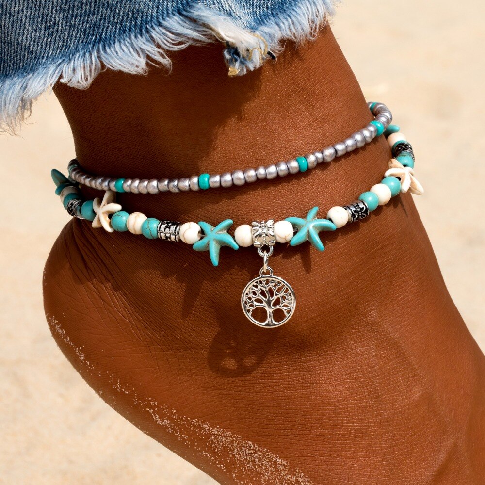 Victoria's Vogue Vintage Shell Beads Anklets for Women Starfish Sea Turtle Multi Layer Anklet Leg Foot Bracelet Handmade Bohemian Jewelry Victoria's Vogue Vintage Shell Beads Anklets for Women Starfish Sea Turtle Multi Layer Anklet Leg Foot Bracelet Handmade Bohemian Jewelry