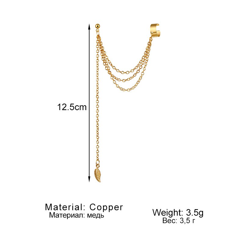 Victoria's Vogue Ear Clips Jewelry Fashion Personality Metal Ear Clip Leaf Tassel Earrings For Women Gift Pendientes Ear Cuff Caught In Cuff Victoria's Vogue Ear Clips Jewelry Fashion Personality Metal Ear Clip Leaf Tassel Earrings For Women Gift Pendientes Ear Cuff Caught In Cuff