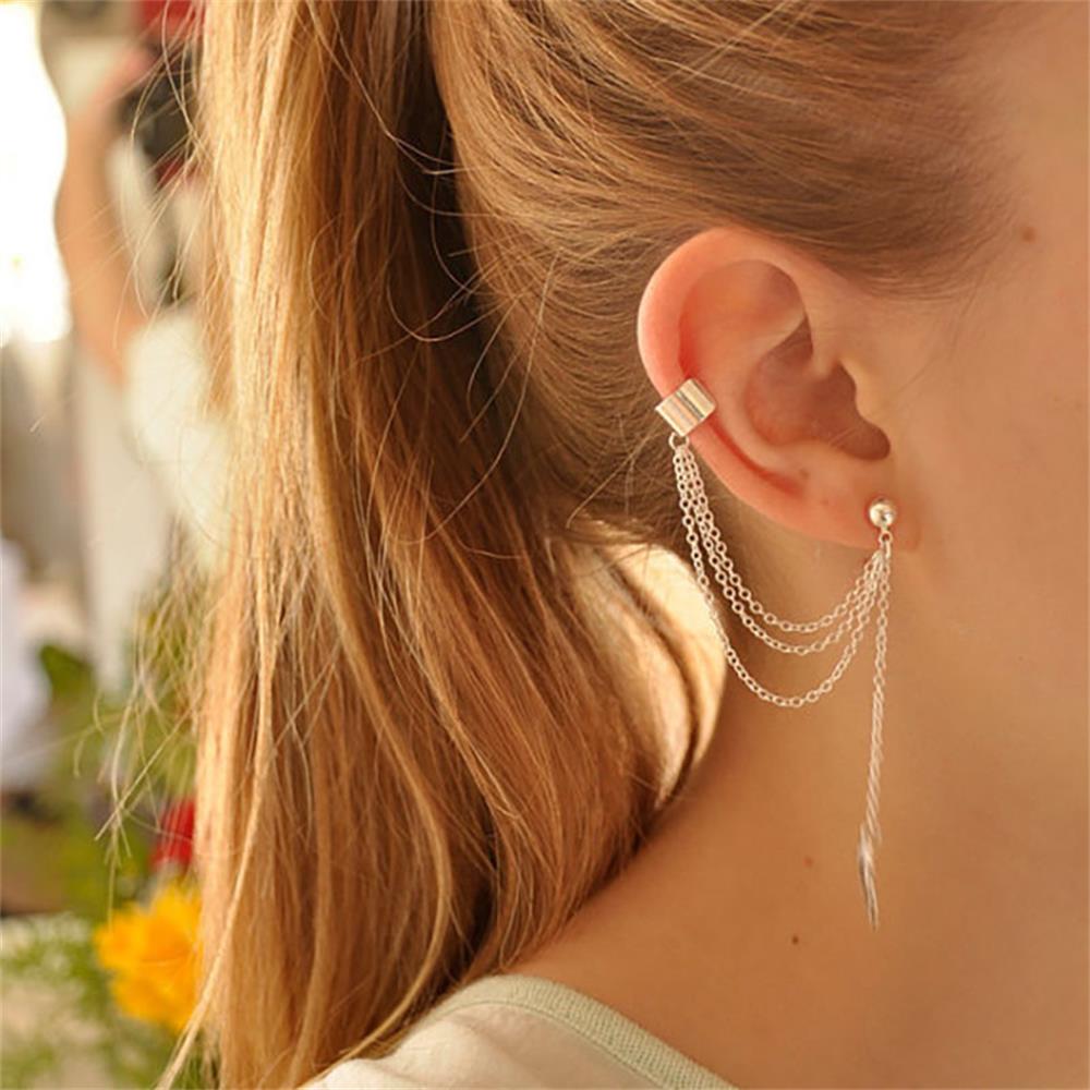 Victoria's Vogue Ear Clips Jewelry Fashion Personality Metal Ear Clip Leaf Tassel Earrings For Women Gift Pendientes Ear Cuff Caught In Cuff Victoria's Vogue Ear Clips Jewelry Fashion Personality Metal Ear Clip Leaf Tassel Earrings For Women Gift Pendientes Ear Cuff Caught In Cuff
