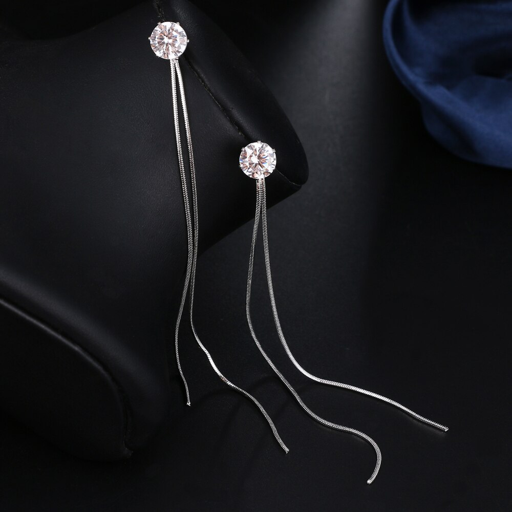 Victoria's Vogue 2020 New Long Crystal Tassel Gold Color Dangle Earrings for Women Wedding Drop Earing Fashion Jewelry Gifts