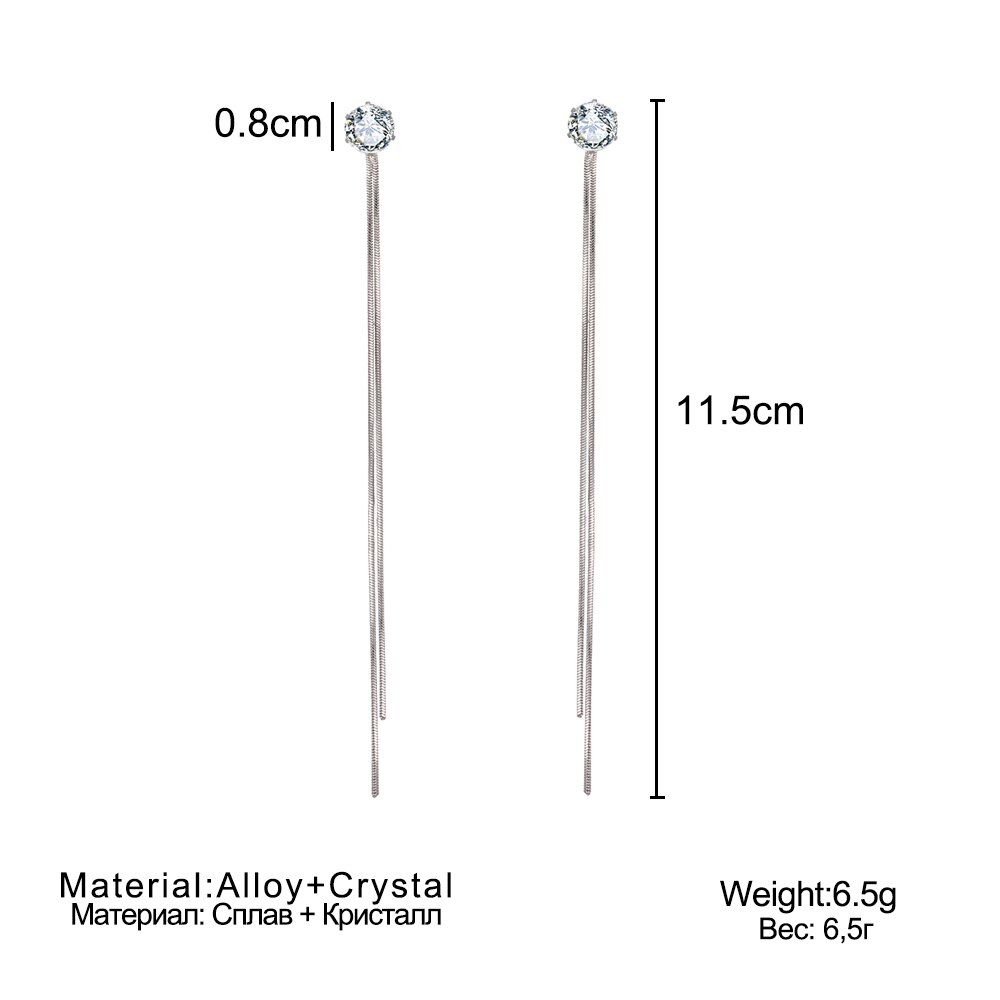 Victoria's Vogue 2020 New Long Crystal Tassel Gold Color Dangle Earrings for Women Wedding Drop Earing Fashion Jewelry Gifts