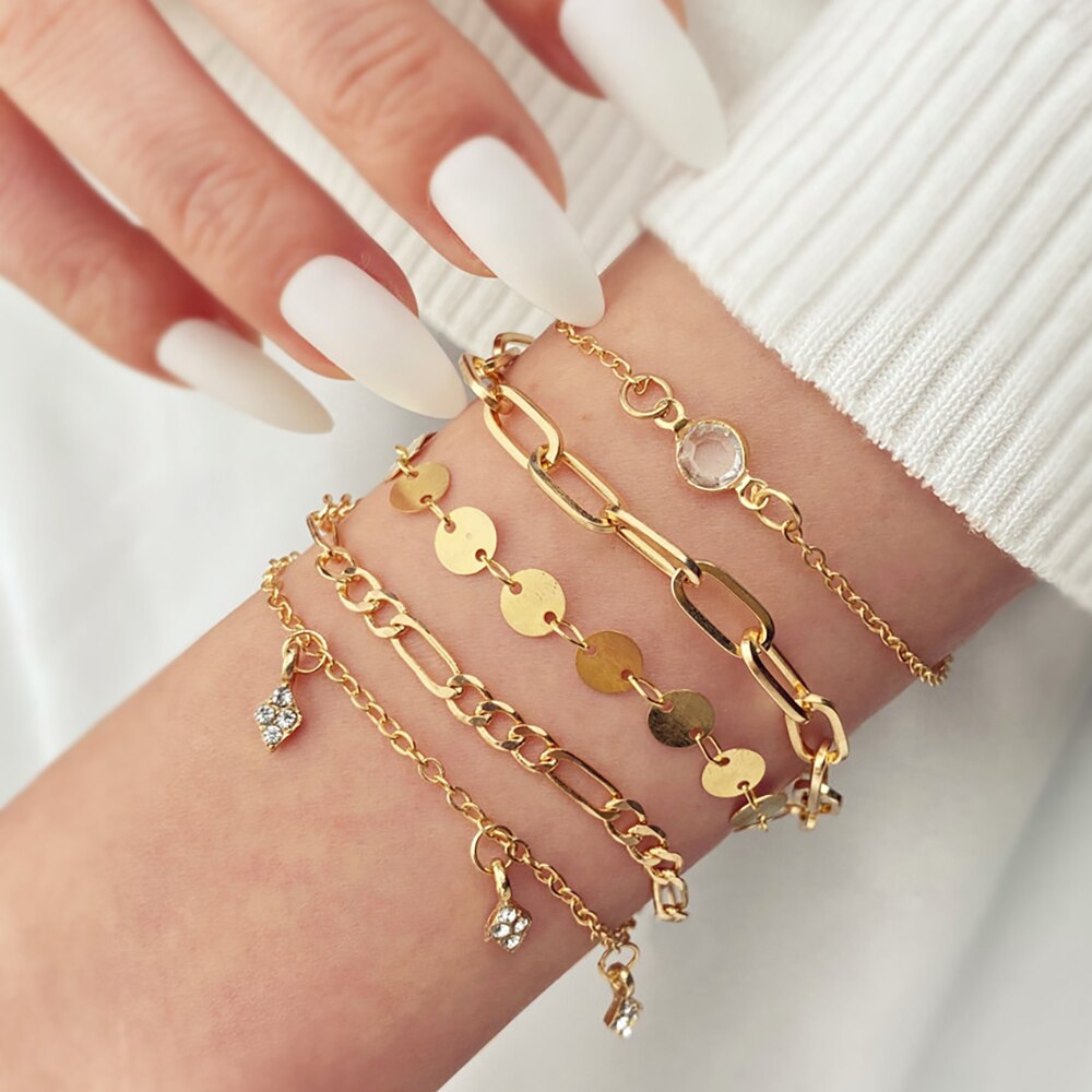 Victoria's Vogue Bohemian Vintage Metal Chains Bracelet For Women Korean Female Bangles Bracelet 2021 Charms Fashion Couple Jewelry