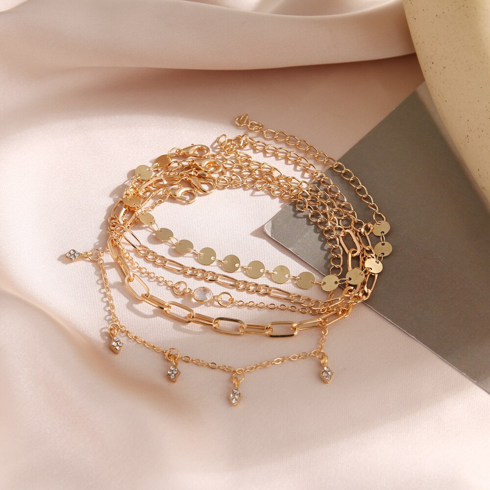 Victoria's Vogue Bohemian Vintage Metal Chains Bracelet For Women Korean Female Bangles Bracelet 2021 Charms Fashion Couple Jewelry