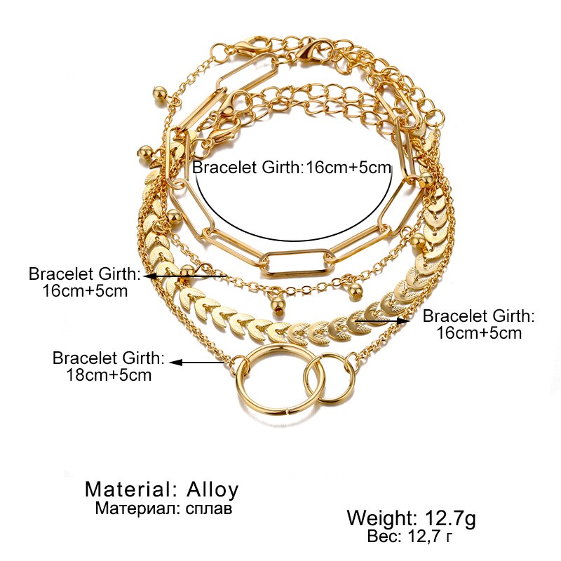 Victoria's Vogue Bohemian Vintage Metal Chains Bracelet For Women Korean Female Bangles Bracelet 2021 Charms Fashion Couple Jewelry
