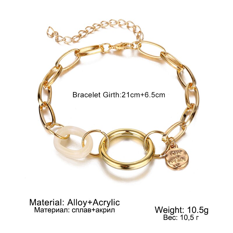 Victoria's Vogue Vintage Heart Pendant Bracelets Bangles Women Punk Chunky Imitation Pearl Chain Bracelet 2020 Couple Wedding Jewelry Gifts