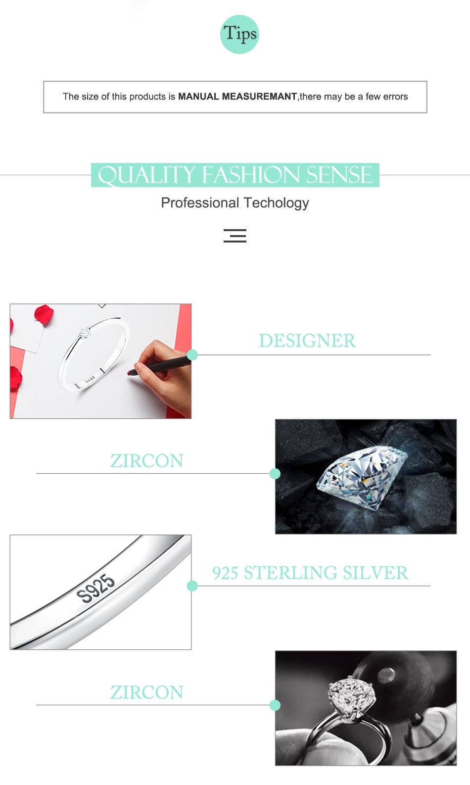 Victoriasvogue Clear CZ Crystal Rose Gold Ring 925 Sterling Silver Classic Round Finger Rings for Women Wedding Ring Silver 925 Jewelry