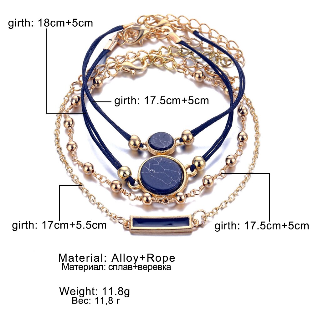 Victoria's Vogue Bohemian Black Beads Chain Bracelets Bangles For Women Fashion Round Trendy Gold Color Chain Bracelets Sets Jewelry Gifts Victoria's Vogue Bohemian Black Beads Chain Bracelets Bangles For Women Fashion Round Trendy Gold Color Chain Bracelets Sets Jewelry Gifts