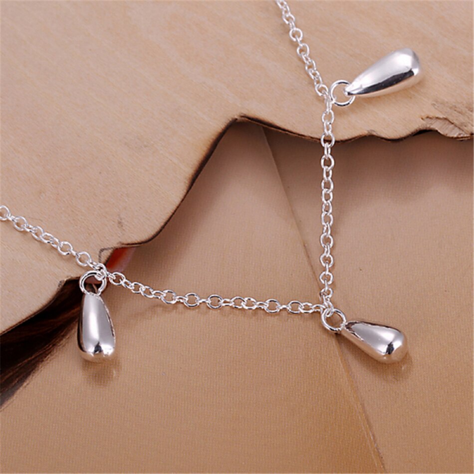 Victoria's Vogue 925 Sterling Silver Raindrops/Water drops Pendant Bracelet For Woman Charm Wedding Engagement Fashion Party Jewelry
