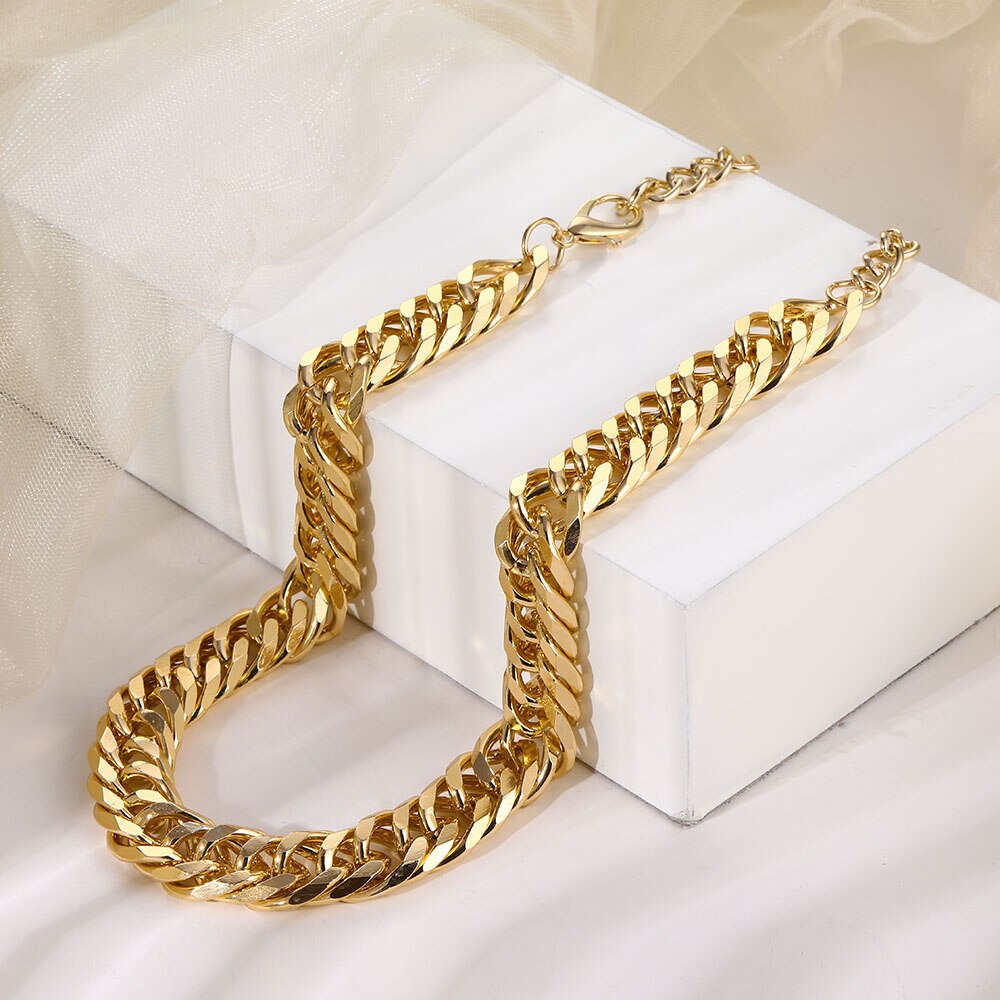 Victoriasvogue Punk Cuban Link Thick Chain Choker Necklace Men Statement Gold Minimalist Chunky Necklaces For Women 2020 Hip Hop Jewelry