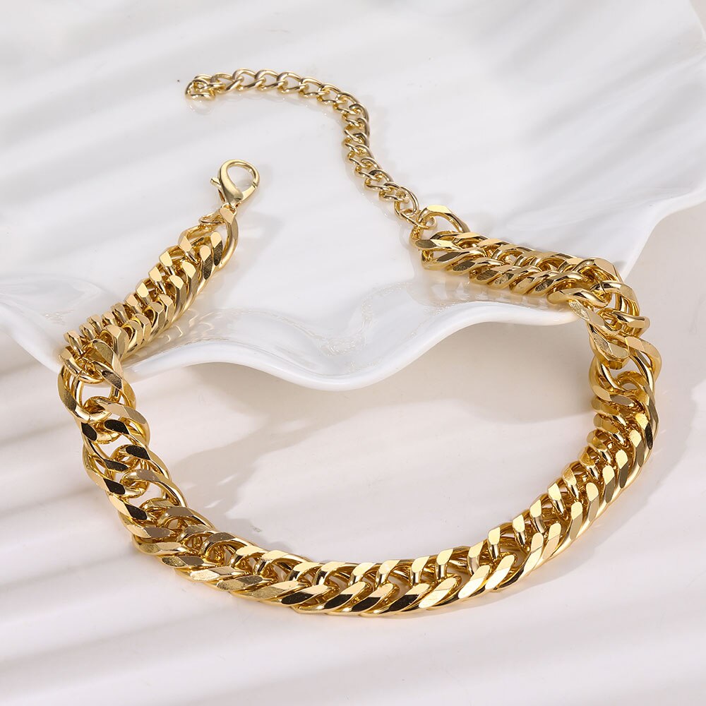 Victoriasvogue Punk Cuban Link Thick Chain Choker Necklace Men Statement Gold Minimalist Chunky Necklaces For Women 2020 Hip Hop Jewelry