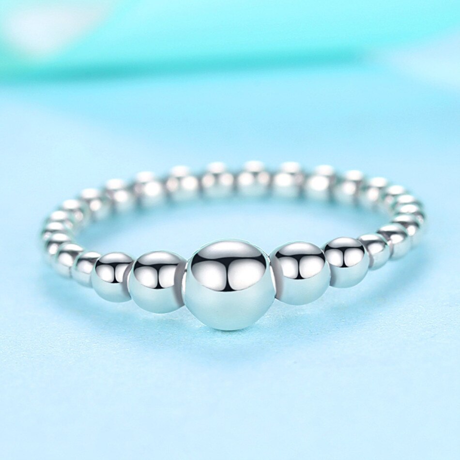 Victoriasvogue Authentic 925 Sterling Silver Beaded Ring Simple Ball Finger Ring for Women Wedding Engagement Jewelry Christmas Gift Victoriasvogue Authentic 925 Sterling Silver Beaded Ring Simple Ball Finger Ring for Women Wedding Engagement Jewelry Christmas Gift