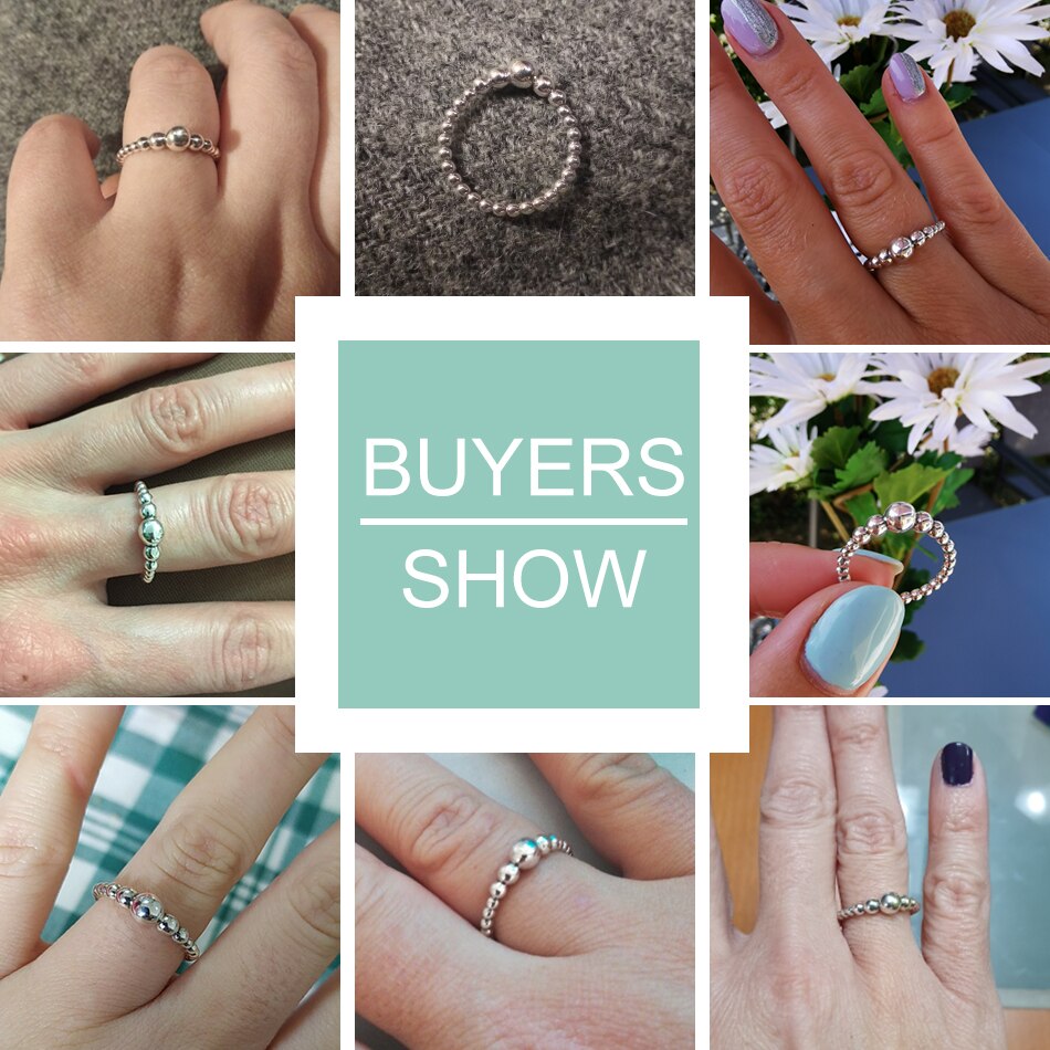 Victoriasvogue Authentic 925 Sterling Silver Beaded Ring Simple Ball Finger Ring for Women Wedding Engagement Jewelry Christmas Gift Victoriasvogue Authentic 925 Sterling Silver Beaded Ring Simple Ball Finger Ring for Women Wedding Engagement Jewelry Christmas Gift