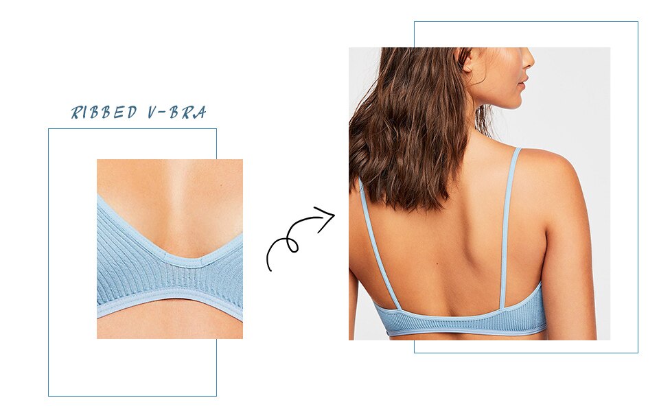 New Bras For Women Ribbed Cotton Bralette Comfortable Wirefree Ladies Bras unpadded and iron Female Sexy Underwear Backless Bra