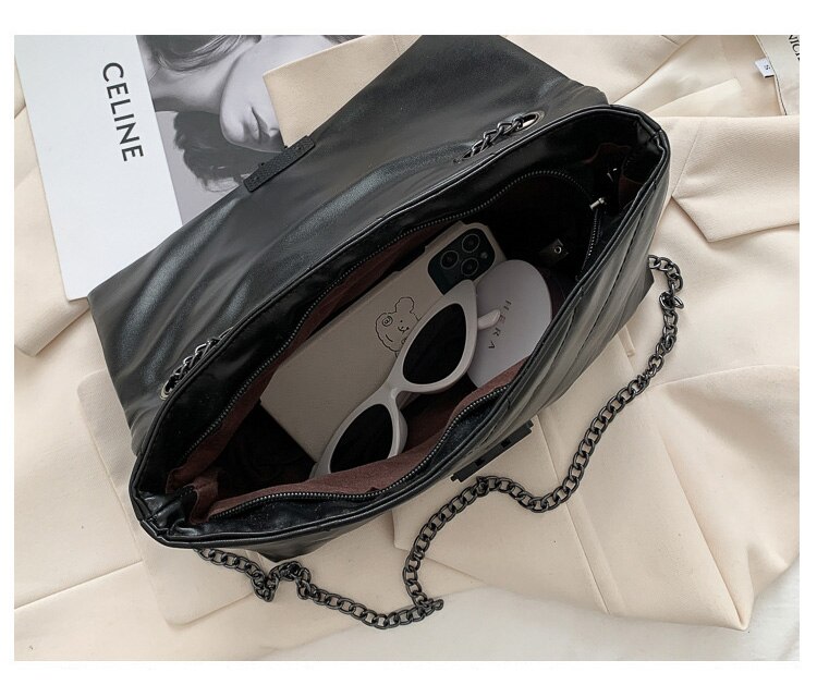 Victoria's Vogue New Casual Chain Crossbody Bags For Women Fashion Simple Shoulder Bag Ladies Designer Handbags PU Leather Messenger Bags