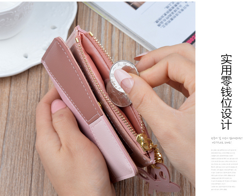 Victoria's Vogue Geometric Women Wallets with Zipper Pink Phone Pocket Purse Card Holder Patchwork Women Long Wallet Lady Tassel Short Coin Purse
