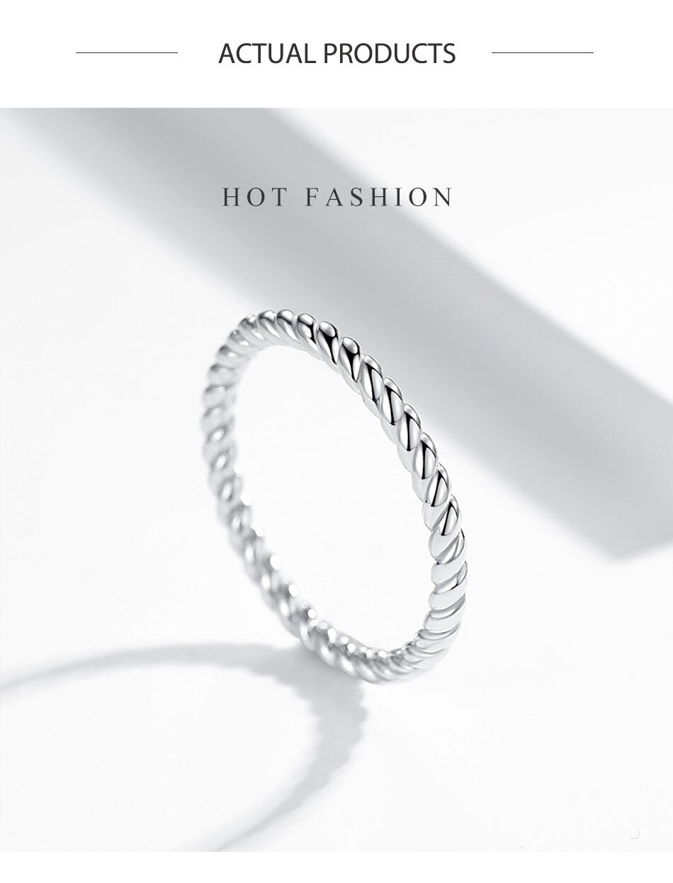 Victoriasvogue Authentic 925 Sterling Silver Stackable Rope Twist Ring for Women Party Engagement Wedding Ring Female Fashion Jewelry Victoriasvogue Authentic 925 Sterling Silver Stackable Rope Twist Ring for Women Party Engagement Wedding Ring Female Fashion Jewelry