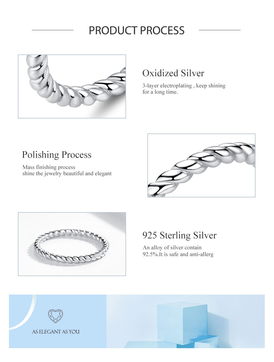 Victoriasvogue Authentic 925 Sterling Silver Stackable Rope Twist Ring for Women Party Engagement Wedding Ring Female Fashion Jewelry Victoriasvogue Authentic 925 Sterling Silver Stackable Rope Twist Ring for Women Party Engagement Wedding Ring Female Fashion Jewelry