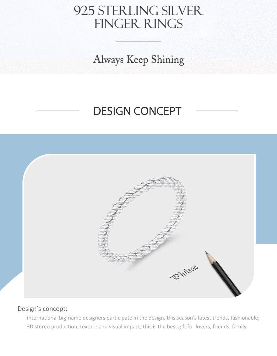 Victoriasvogue Authentic 925 Sterling Silver Stackable Rope Twist Ring for Women Party Engagement Wedding Ring Female Fashion Jewelry Victoriasvogue Authentic 925 Sterling Silver Stackable Rope Twist Ring for Women Party Engagement Wedding Ring Female Fashion Jewelry