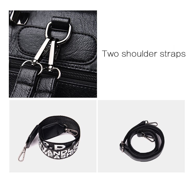 Victoria's Vogue 3-in-1 Women Backpacks Vintage Female Shoulder Bags Soft Leather Backpack Ladies Travel Back Pack Luxury Bags for Girls Mochila