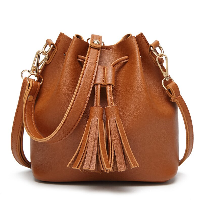 Victoria's Vogue Fashion Bucket Shoulder Bags For Women 2021 Drawstring Crossbody Bag Female Messenger Bags Ladies PU Leather Handbag Sac Femme
