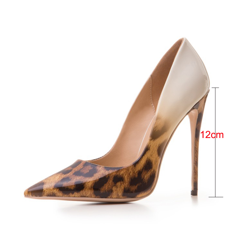 Victoria's Vogue European fashion leopard high heels pointed stiletto high heel leopard print heel height 7.8.9.10.11.12 cm banquet shoes  shoes