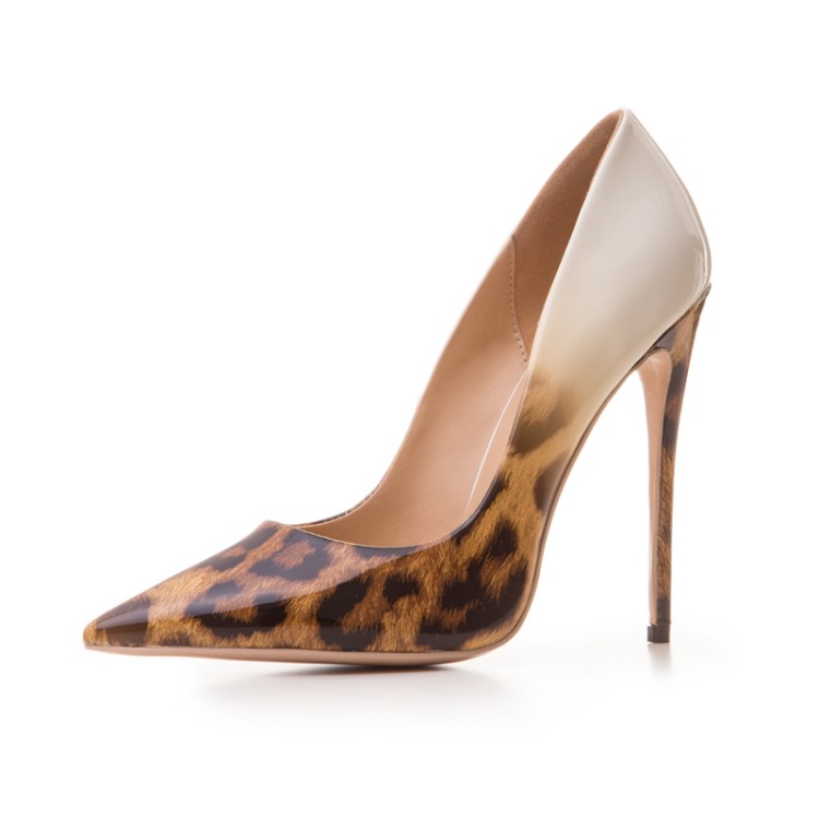 Victoria's Vogue European fashion leopard high heels pointed stiletto high heel leopard print heel height 7.8.9.10.11.12 cm banquet shoes  shoes