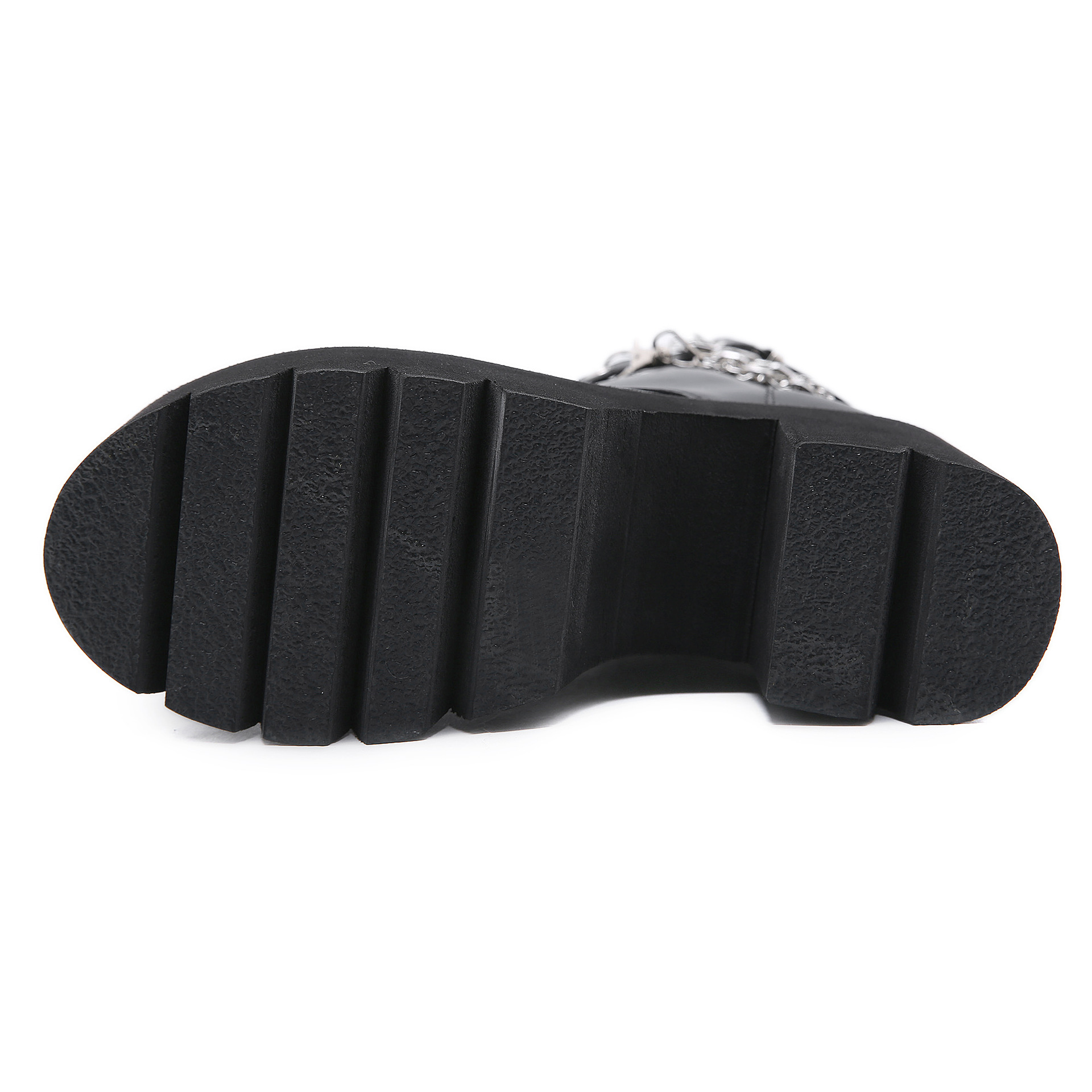 Victoria's Vogue High Quality Leather Gothic Black Boots Women Heel Sexy Chain Chunky Heel Platform Boots Female Punk Style Ankle Boots Zipper Victoria's Vogue High Quality Leather Gothic Black Boots Women Heel Sexy Chain Chunky Heel Platform Boots Female Punk Style Ankle Boots Zipper