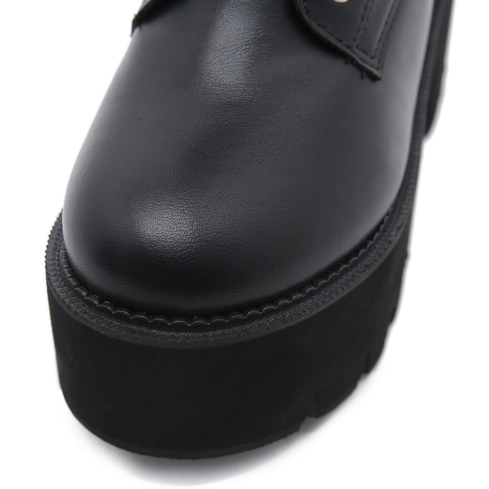 Victoria's Vogue High Quality Leather Gothic Black Boots Women Heel Sexy Chain Chunky Heel Platform Boots Female Punk Style Ankle Boots Zipper Victoria's Vogue High Quality Leather Gothic Black Boots Women Heel Sexy Chain Chunky Heel Platform Boots Female Punk Style Ankle Boots Zipper