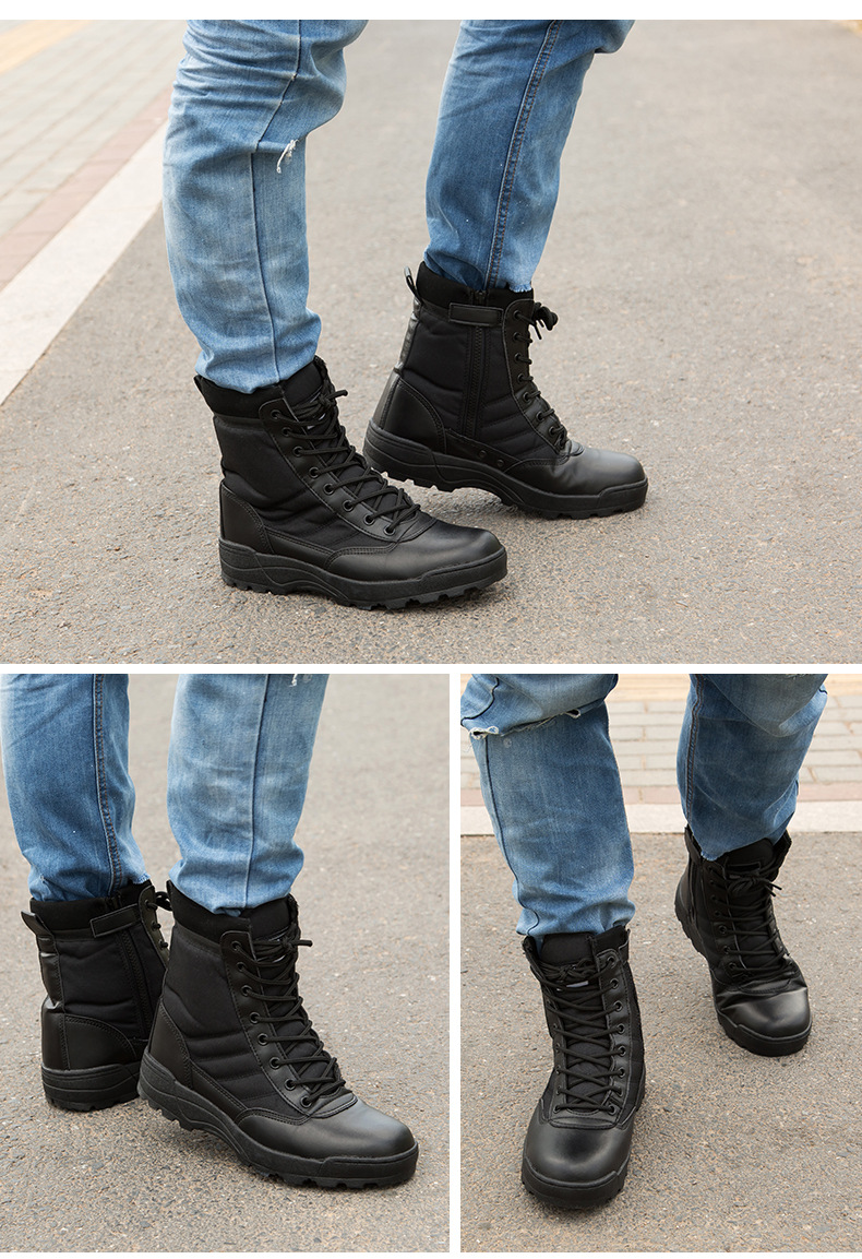Victoria's Vogue New Outdoor Us Military Leather Combat Boots for Men Combat Bot Infantry Tactical Boots Askeri Bot Army Bots Army Shoes