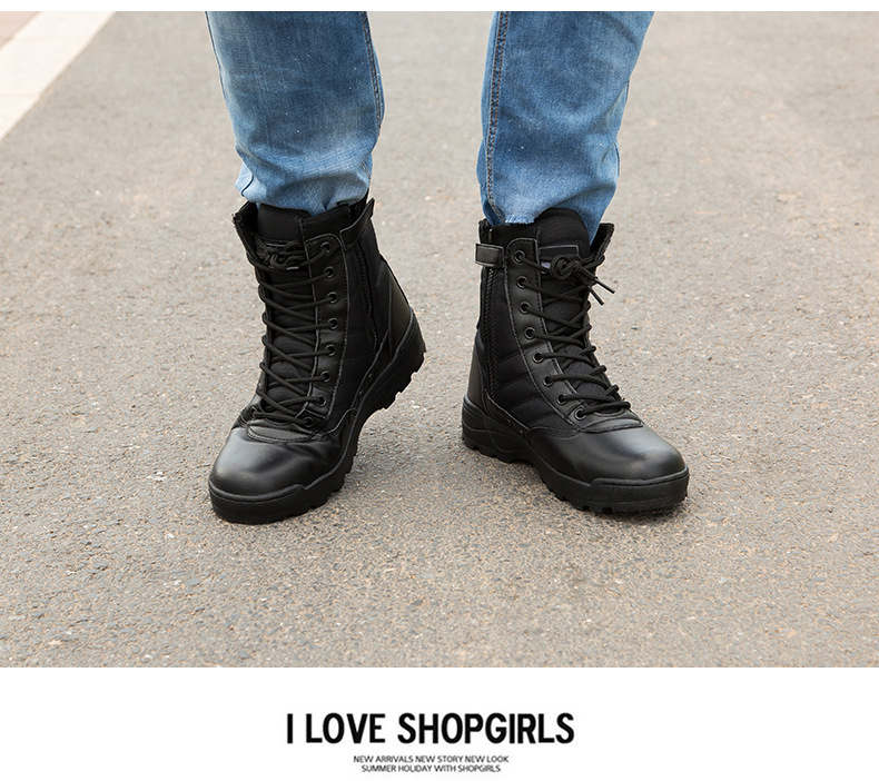 Victoria's Vogue New Outdoor Us Military Leather Combat Boots for Men Combat Bot Infantry Tactical Boots Askeri Bot Army Bots Army Shoes