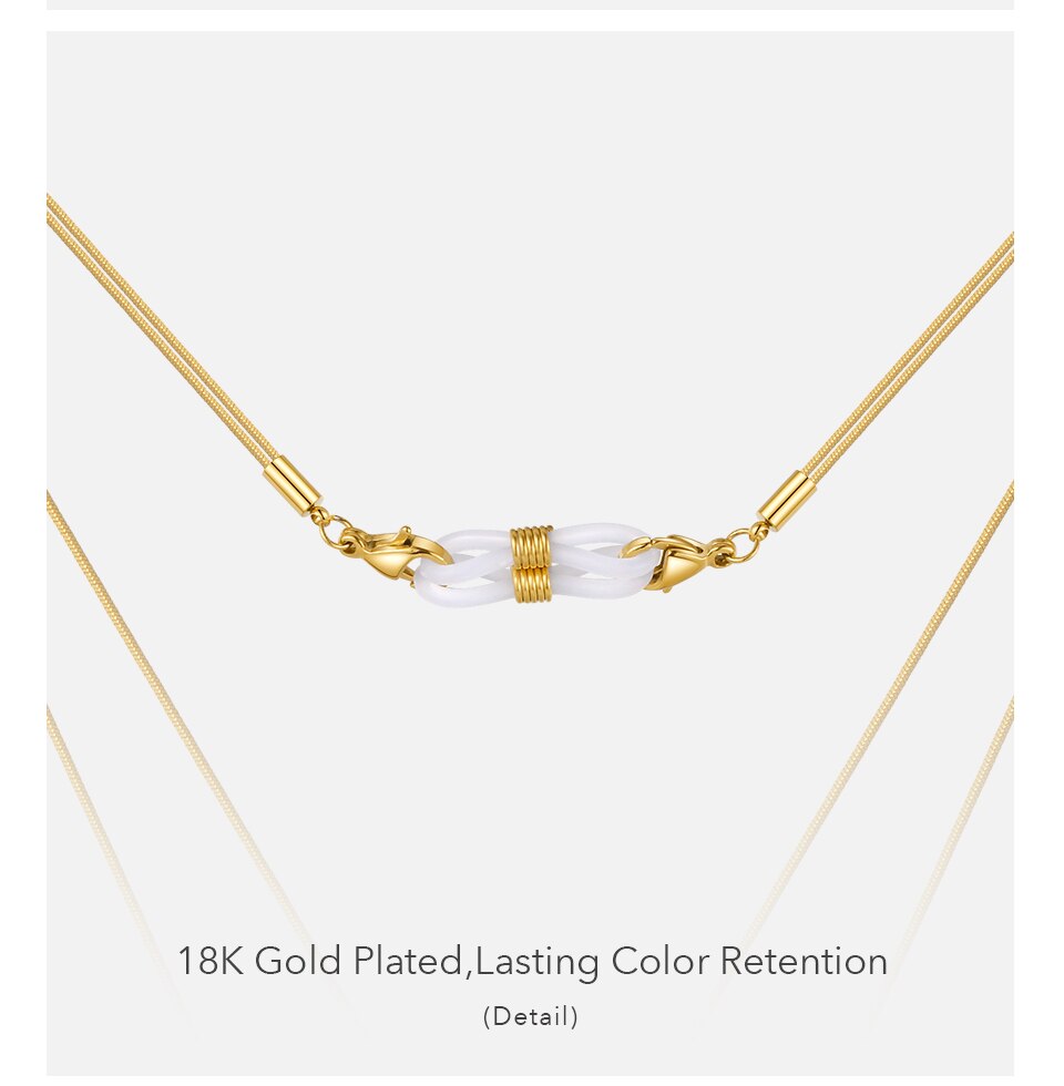 Victoria's Vogue Bar Mask Necklace For Women Gold Color Glasses Necklace Stainless Steel Fashion Jewelry Collier Femme Party