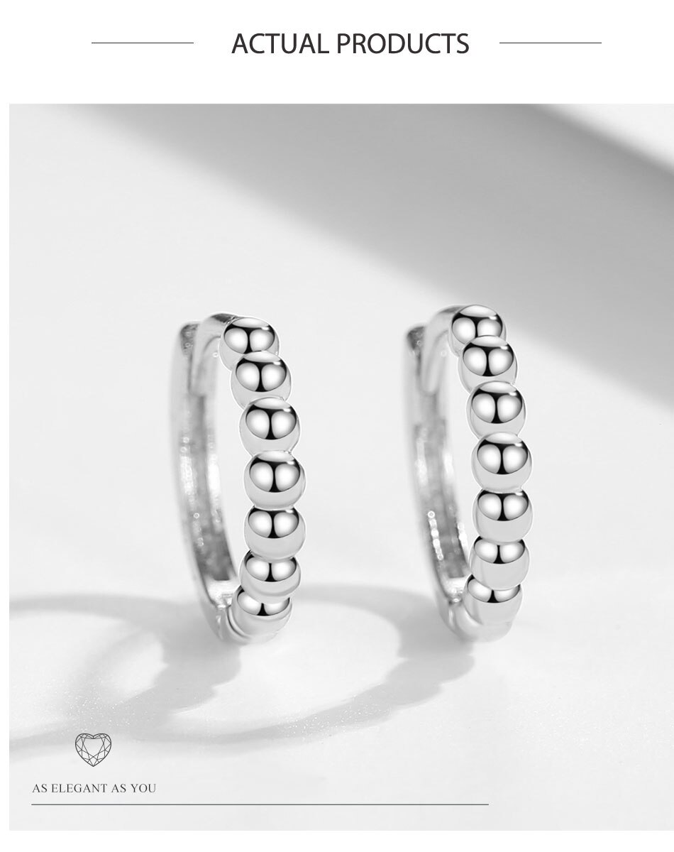 Victoriasvogue 925 Sterling Silver Beaded Hoop Earrings with 18K Gold Plated Stackable Earrings for Women Engagement Christmas Jewelry Victoriasvogue 925 Sterling Silver Beaded Hoop Earrings with 18K Gold Plated Stackable Earrings for Women Engagement Christmas Jewelry